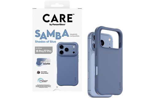 Coque pour iPhone 18 Pro - PanzerGlass CARE Samba - Bleue