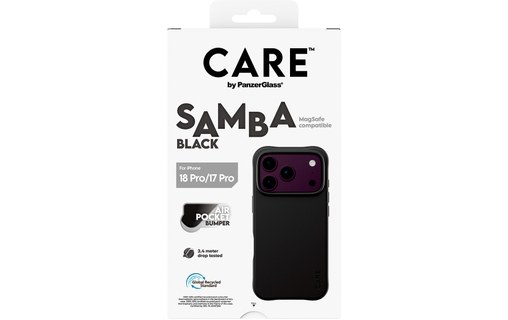 Coque pour iPhone 18 Pro - PanzerGlass CARE Samba - Noire