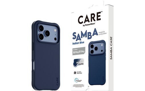 Coque pour iPhone 18 Pro - PanzerGlass CARE Samba - Italian Blue