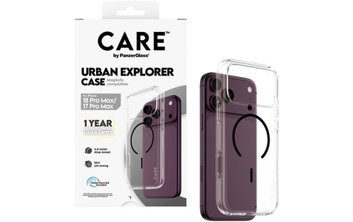 Coque pour iPhone 18 Pro Max - PanzerGlass CARE Urban Explorer - Transparente