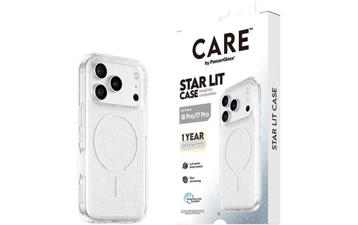 Coque pour iPhone 18 Pro - PanzerGlass CARE Star Lit - Transparente