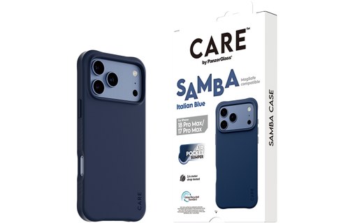 Coque pour iPhone 18 Pro Max - PanzerGlass CARE Samba - Italian Blue