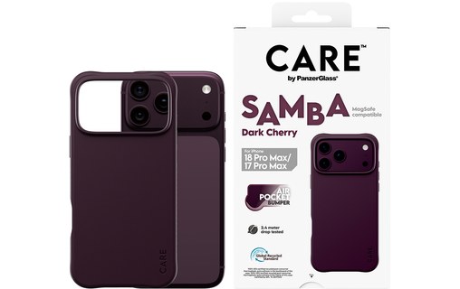 Coque pour iPhone 18 Pro Max - PanzerGlass CARE Samba - Dark Cherry