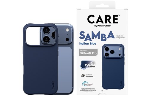 Coque pour iPhone 18 Pro - PanzerGlass CARE Samba - Italian Blue
