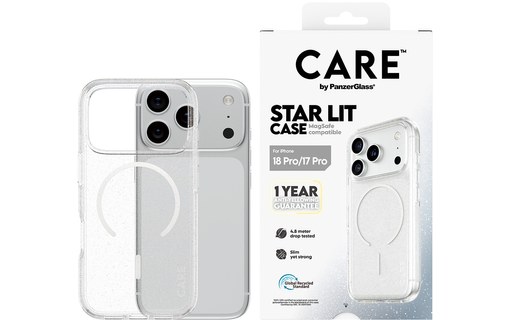 Coque pour iPhone 18 Pro - PanzerGlass CARE Star Lit - Transparente