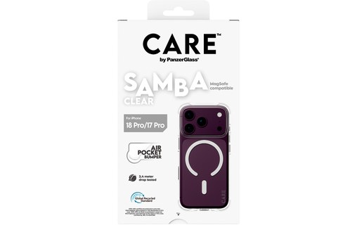 Coque pour iPhone 18 Pro - PanzerGlass CARE Samba - Transparente