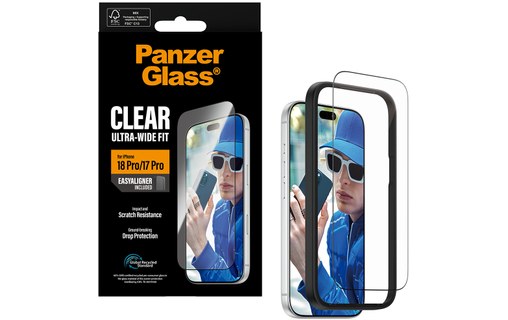 Protection d'écran pour iPhone 18 Pro - PanzerGlass Ultra-Wide avec EasyAligner