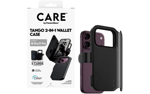 Coque pour iPhone 18 Pro - PanzerGlass CARE Tango 2-en-1 - Noire