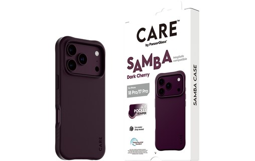 Coque pour iPhone 18 Pro - PanzerGlass CARE Samba - Dark Cherry