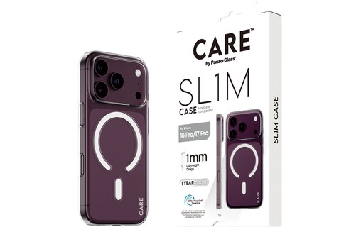 Coque pour iPhone 18 Pro - PanzerGlass CARE SL1M - Transparente