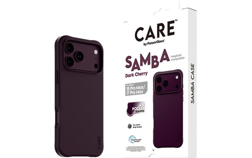 Coque pour iPhone 18 Pro Max - PanzerGlass CARE Samba - Dark Cherry