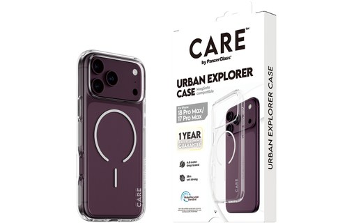 Coque pour iPhone 18 Pro Max - PanzerGlass CARE Urban Explorer - Transparente