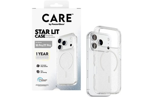 Coque pour iPhone 18 Pro - PanzerGlass CARE Star Lit - Transparente