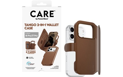 Coque pour iPhone 18 Pro - PanzerGlass CARE Tango 2-en-1 - Brune