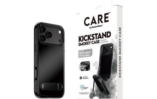 Coque pour iPhone 18 Pro Max - PanzerGlass CARE Kickstand - Noire