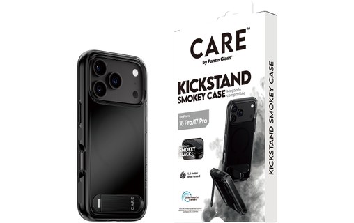 Coque pour iPhone 18 Pro - PanzerGlass CARE Kickstand - Noire