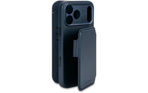 Étui à clapet pour iPhone 17 Pro Max - Decoded Leather Detachable - Bleu