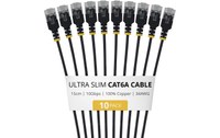 Pack de 10 Câble ethernet RJ45 Cat 6a UTP - StarTech - 15 cm - Noir