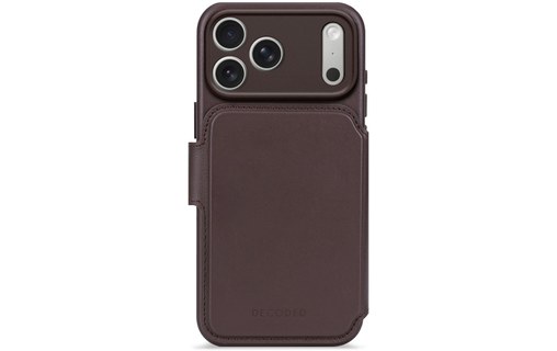 Étui à clapet pour iPhone 17 Pro Max - Decoded Leather Detachable - Marron