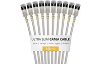 Pack de 10 Câble ethernet RJ45 Cat 6a STP - StarTech - 30 cm - Gris