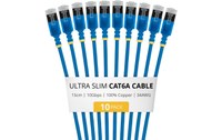 Pack de 10 Câble ethernet RJ45 Cat 6a STP - StarTech - 15 cm - Bleu