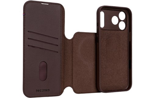 Étui à clapet pour iPhone 17 Pro Max - Decoded Leather Detachable - Marron