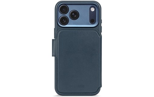 Étui à clapet pour iPhone 17 Pro Max - Decoded Leather Detachable - Bleu