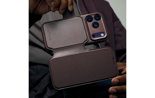 Étui à clapet pour iPhone 17 Pro Max - Decoded Leather Detachable - Marron