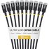 Pack de 10 Câble ethernet RJ45 Cat 6a STP - StarTech - 15 cm - Noir