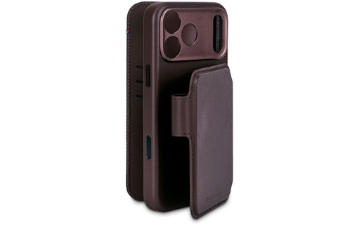 Étui à clapet pour iPhone 17 Pro Max - Decoded Leather Detachable - Marron