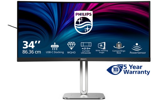 Écran Incurvé 34" Philips 5000 series 34B2U5600C/00 - 120 Hz USB-C