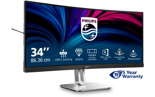 Écran Incurvé 34" Philips 5000 series 34B2U5600C/00 - 120 Hz USB-C