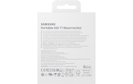 Samsung T7 Resurrected 2 To - Argent - SSD externe USB-C