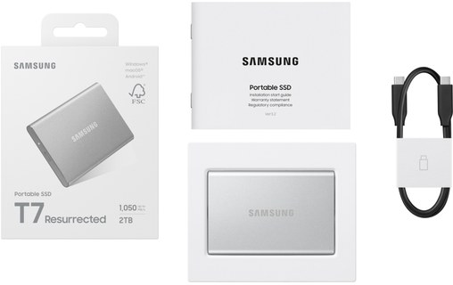 Samsung T7 Resurrected 2 To - Argent - SSD externe USB-C