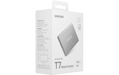 Samsung T7 Resurrected 2 To - Argent - SSD externe USB-C