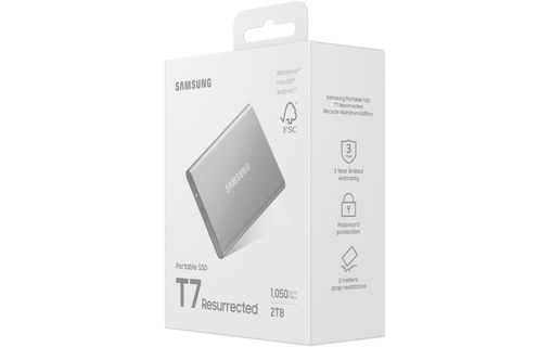 Samsung T7 Resurrected 2 To - Argent - SSD externe USB-C