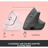 Souris sans fil Logitech Lift - Rose - Ergonomique, Verticale