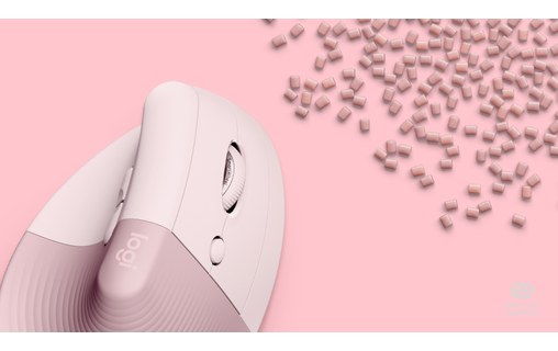 Souris sans fil Logitech Lift - Rose - Ergonomique, Verticale