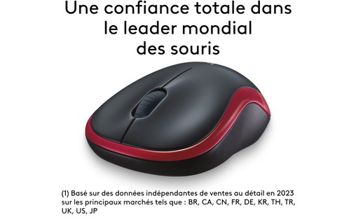 Souris sans fil Logitech M185 - Rouge
