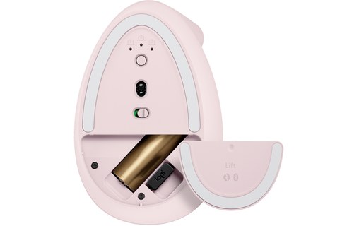 Souris sans fil Logitech Lift - Rose - Ergonomique, Verticale