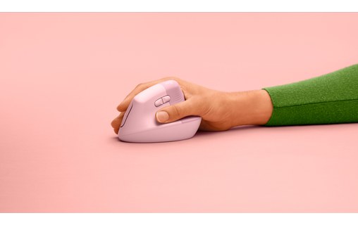 Souris sans fil Logitech Lift - Rose - Ergonomique, Verticale