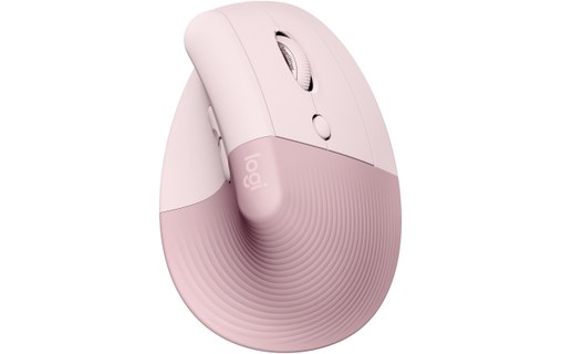 Souris sans fil Logitech Lift - Rose - Ergonomique, Verticale