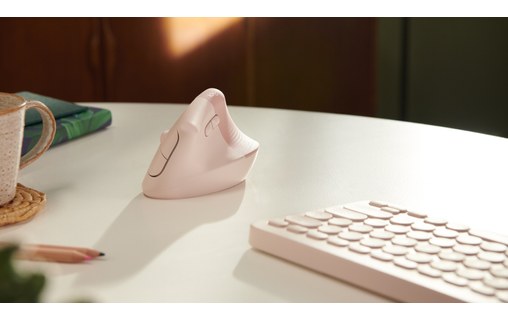 Souris sans fil Logitech Lift - Rose - Ergonomique, Verticale