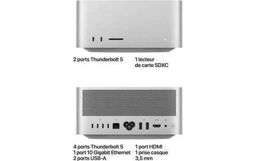 Apple Mac Studio M5 Ultra 2026 30/64 coeurs - SSD 1 To 96 Go RAM