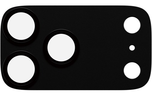 Vue rapprochée de la protection caméra PanzerGlass Fender noire