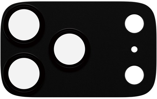 Vue rapprochée de la finition noire de la protection caméra PanzerGlass Fender