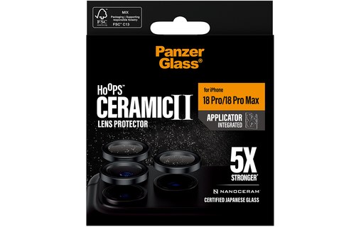 Protection caméra pour iPhone 18 Pro & Pro Max - PanzerGlass Hoops Ceramic