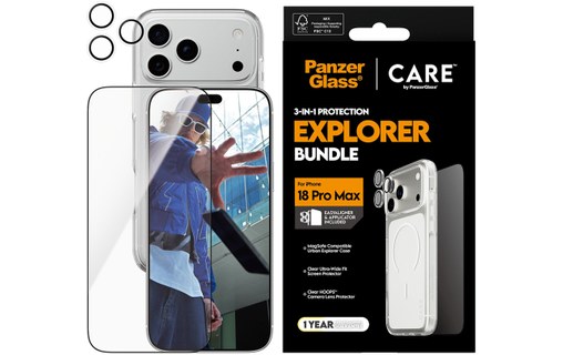 Pack de protection pour iPhone 18 Pro Max - PanzerGlass CARE 3-en-1 Flagship