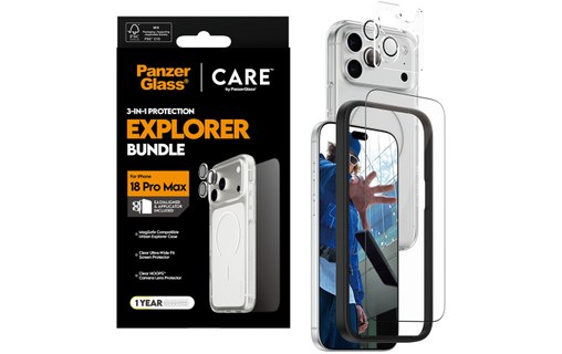 Pack de protection pour iPhone 18 Pro Max - PanzerGlass CARE 3-en-1 Flagship