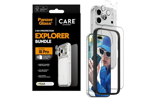 Pack de protection pour iPhone 18 Pro - PanzerGlass CARE 3-en-1 Flagship